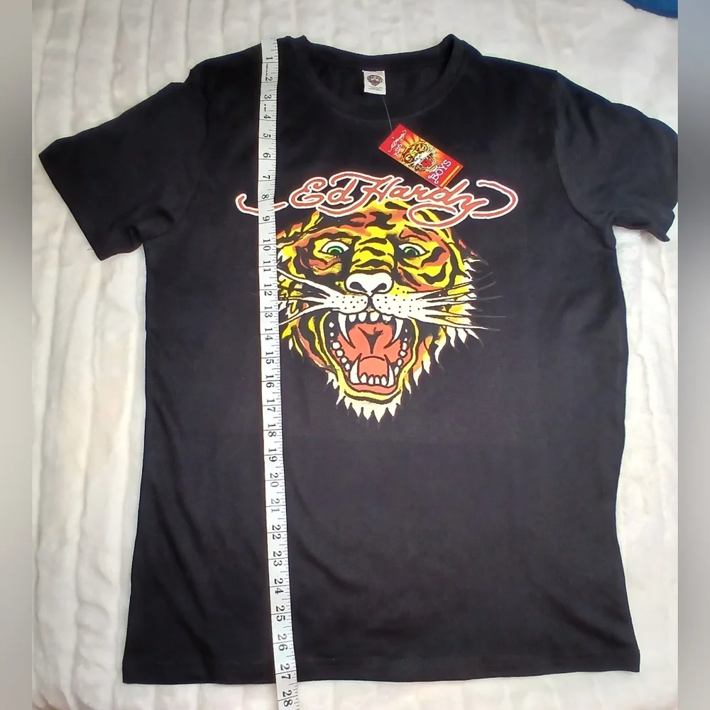 Ed Hardy Kids Tiger Graphic Tee – Size 19/20 (Jet Black) 100% Cotton - Picture 8 of 10